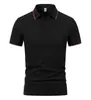 230g 40s Fio Duplo Solona Camisa Polo Manga Curta Lapela Logo Estampado Versátil Roupa de Trabalho Unissex