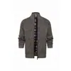 Comércio Exterior Transfronteiriço outono e inverno 2026 suéter de tricô de lã grossa com gola alta masculino cardigã casual moderno de corte justo