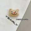 Broche de cabeza de oso de mantequilla rizada de dibujos animados, accesorios para tocado de muñeca, accesorios para bricolaje, ramo de ropa, pequeño regalo de decoración