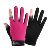 Q003 guantes de pesca de verano finos para ciclismo de hombres y mujeres, guantes antideslizantes para montar, transpirables, guantes Dew de dos dedos