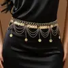 Cadena de Cintura Elegante de Metal con Girasol para Mujer de Comercio Exterior, Accesorio de Cintura Ajustable para Vestido, Cinturón de Cadena Multicapa de Gama Alta