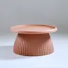 Mesa de Café Redonda de Plástico Nórdica para Sala de Estar, Mesa Auxiliar Simple para Apartamentos Pequeños, Lujo Ligero Creativa Moderna Estilo Ins