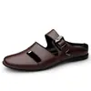 Zapatos de Hombre Transfronterizos, Sandalias, Zapatillas de Casa, Mocasines de Verano de Piel de Vaca, Mules Planos, Zuecos sin Cordones, Sandalias y Pantuflas para Hombre