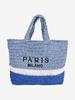 Bolso de Paja Tejida a Mano con Letra de Gran Capacidad Nuevo Bolso de Paja Tejida a Rayas de Moda Bolso de Playa para Vacaciones Bolso de Mujer que Combina con Todo
