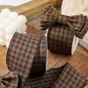 Cinta a Cuadros con Borde Doble Cara Impresión Doble Cara Cinta Cinta Hecha a Mano DIY Lazo Empaque Caja de Regalo Empaque de Flores Cinta