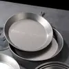 Placa Lisa Espessa de Aço Inoxidável para Café da Manhã em Casa, Uso Comercial para Frango Frito e Batatas Fritas, Prato de Apresentação de Metal Estilo Ins