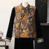 Nuevos atuendos de otoño para madres al estilo "old money", conjunto de tres piezas con chaleco nuevo de estilo chino para otoño de más de 50 años, ropa para mujeres de mediana edad
