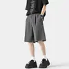 Marca de Ropa de Verano para Hombre Fresca y Elegante Traje de Abrigo Pantalones Cortos, Pantalones Cortos de Cinco Puntos Holgados de Seda Helada de Lujo Ligero, Estilo Delgado