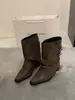 Botines cortos para mujer 2026 nuevo otoño e invierno vintage color marrón Maillard tacón alto plataforma tacón grueso pierna ancha botines para pantalón