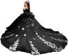Vestido de Noiva de Renda Off-shoulder com Cauda Vestido de Festa de Aniversário Cerimônia Adulto Vestido de Princesa Vestido Floral Tridimensional