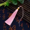 13CM Seda de Hielo Borla Nudo Chino Accesorio Colgante para Coche Material Hecho a Mano DIY Borla de Abanico Hilo Dorado Bicolor Borla Colgante Pequeña