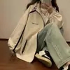 Chaqueta Exterior para Mujer con Capucha, Estilo Primavera y Otoño, Abrigo Oversize de Gama Alta, Corte Holgado para Estudiantes y Trabajadores de Oficina