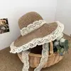 Sombrero de Pescador con Protección Solar Ins, Sombrero de Paja Plegable Fresco y Sencillo de Verano para Mujer, Diseño Floral, Adecuado para Salidas y Vacaciones, Sombrero de Sol, Estilo Hyuna