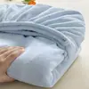 Lençol de Cama Ajustável de Lã de Leite Espessa Personalizado Cor Sólida Cobertura Completa Capa de Cama E-commerce Transfronteiriço Amazon AliExpress Exclusivo