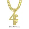 Collar Cubano Colgante de Cruz con Letra de la Suerte Hip Hop Joyería Versátil de Moda Popular Venta Caliente Transfronteriza En Stock