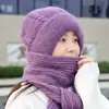 Chapéu de Lã Retro Confortável Novo para Mulheres Outono e Inverno Processamento Personalizado Chapéu de Lã Espessado Chapéu Cachecol Integrado Chapéu de Neve