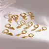 Pendientes casuales de playa estilo europeo y americano con incrustaciones de diamantes de acero inoxidable, aros únicos y de alta gama de acero de titanio con forma de concha y tortuga
