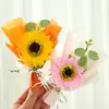 Buquê de Flor de Sabão Girassol Presente de Aniversário Acessórios para Caixa de Presente com Girassol Único Mini Buquê Personalização