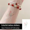 Adesivo de tatuagem de borboleta iridescente dourada, estrelas em degradê rosa e azul, adesivo de borboleta dupla para pulso, antebraço, clavícula, tatuagem temporária