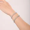 Pulsera Duoduo de Arroz Estilo Ins Europeo y Americano Acero Inoxidable Hecha a Mano Incrustada Flor de Ciruelo de Circonita para Mujer Lujo Ligero para el Trabajo Chapado en Oro de 18k
