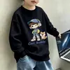 Estilo Nuevo Otoño Sudadera para Niños Estilo Academia Cuello Redondo Pulóver Niños Medianos y Grandes Lindo Dibujo Animado Manga Larga Superior Moderno