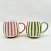 Juego de Taza y Platillo para Café Estilo Retro Blanco y Negro Rayado Estilo Europeo con Borde Dorado para Hogar y Oficina Taza para Desayuno Leche Taza de Café