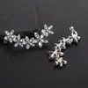 Pendientes y Clips de Flor de Circonita Brillante para Mujer Moda Coreana de Lujo Accesible Pendientes Versátiles Personalizados de Gama Alta