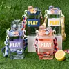Vaso de Agua Cuadrado de Doble Bebida de Internet Rojo Niños de Primaria Alto Valor de Color Deportes Portátil Escuela Hervidor Especial Vaso de Verano