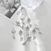 Accesorios de joyería vintage collar con colgante de diamante diy pendientes pendientes corazón de amor torre corazón llave