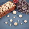 En stock directo loto sólido bola redonda hecho a mano accesorios DIY color madera original cuentas de madera no porosas cuentas redondas pintadas creativas