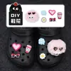 Acessórios para Crocs Outono e Inverno DIY Óculos Rosa Bola de Pelo Acessórios de Flor para Sapatos Fivela Decorativa Acessórios Removíveis Peludos