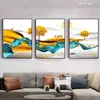 Cabeceira de parede de escada de três painéis pintura suspensa de hotel pintura decorativa para sala de estar parede de fundo de sofá ins mural para restaurante quarto