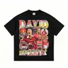 Camiseta de Manga Corta Stejwell American Cross-border Football Estampado Digital Algodón Puro de Peso Pesado Cuello Redondo Pulóver Manga Media Hombre Mujer