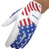Luvas de Golfe Fuli Sports Masculinas Mão Esquerda Lycra Pele de Ovelha Xadrez Respirável Padrão Bandeira Americana