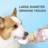Garrafa de Água Portátil 3 em 1 para Cachorro com Recipiente de Comida, 550ml Dispensador de Água à Prova de Vazamento para Pets em Viagem com Tigela de Beber, Plástico de Grau Alimentício Alimentador de Água para Pets para Cães Gatos Caminhada ao Ar Livre Trilhas (Amarelo)