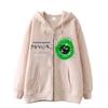 Sudadera con cremallera y estampado de bola de espina verde inspirada en el diseño, sudadera casual holgada, chaqueta tipo cárdigan para hombre