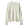 Nuevo Suéter de Cachemira de Cuello Redondo y Hombro Raglán para Mujer, Holgado y Engrosado, Suéter Base Pullover Corto con Mangas Largas