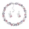 Conjunto de collar y pendientes de perlas de colores para damas, estilo dulce y creativo, diseño elegante y elegante, conjunto de joyas con sentido del humor.