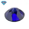 Huagang Gema Redonda Base Natural 34 # Corindón Azul Zafiro Sintético Artificial Joyería Piedra Principal Azul Real