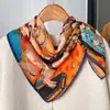 Pañuelo Cuadrado Pequeño de Lino Rojo Carruaje 70 Para Mujer Estilo Coreano Versátil Primavera y Otoño Delgado Profesional Pañuelo de Azafata