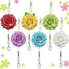Venda Quente Transfronteiriça 5D DIY Sino dos Ventos Pintura com Diamantes, Pintura Decorativa Pendurada Dupla Face Feita à Mão com Studs de Diamante com Pássaros e Borboletas, Caça-Sonhos