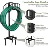 Soporte para Manguera de Jardín Desmontable Resistente de Metal Estante para Manguera Independiente Estante de Almacenamiento para Manguera de Agua de Exterior