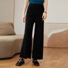 Pantalones 100% Cachemir Puro Color Sólido Simple para Mujer Gruesos Rectos Casuales Sueltos Adelgazantes Pantalones de Punto Grueso de Cachemir