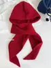 Sombrero y Bufanda Integrados Estilo Coreano Gorro de Punto Grueso Cálido para Mujer Protección para los Oídos de Invierno Pasamontañas Ins Coreano