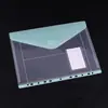 Bolsa para documentos de 11 furos A4 com folhas soltas cor transparente arquivo de dados de escritório conta papel de prova de estudante bolsa com fecho de pressão para armazenamento