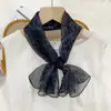Lenço de Seda Estilo Novo para Mulheres - Primavera, Verão, Outono 2026, Tira Longa de Chiffon de Seda Fina, Fita Exquisita, Lenço de Pescoço Versátil e Fashion