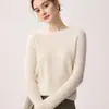 Suéter de cashmere 100% puro estilo preguiçoso feminino outono inverno canelado gola redonda solto macio malha pullover camada base
