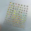 Pegatinas de Uñas Artísticas Nuevas Transfronterizas al por Mayor Dos Tonos Estampado en Caliente Plata Flores Caladas Trébol de Cuatro Hojas 3D Impermeables Parches para Uñas