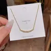 Collar cuadrado pequeño de circón ultrabrillante estilo coreano para mujer, lujo ligero, elegante, cadena para clavícula de acero de titanio de alta gama, venta al por mayor
