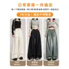 Jeans Vintage de Corte A com Pernas Largas para Mulheres Verão 2025 Novo Slimming para Formato Pera Soltos com Caimento Preguiçoso Comprimento Total